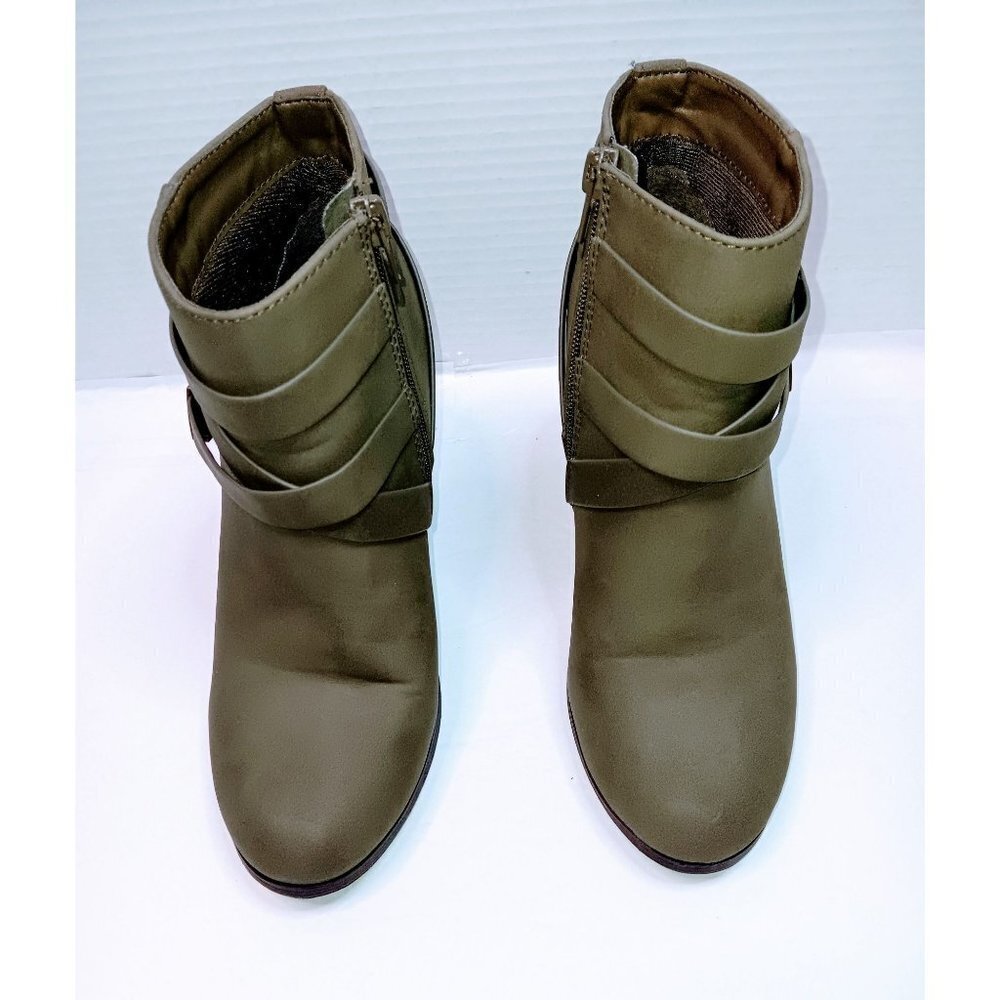 Charlotte Russe Women's Olive Green Ankle Booties